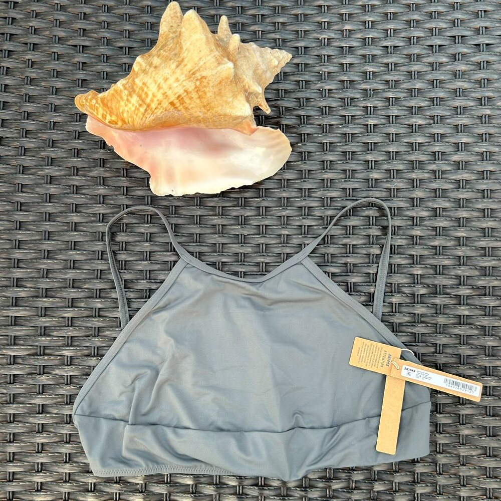 Ladies Skims High Neck Bikini Top Gunmetal XL NWT
